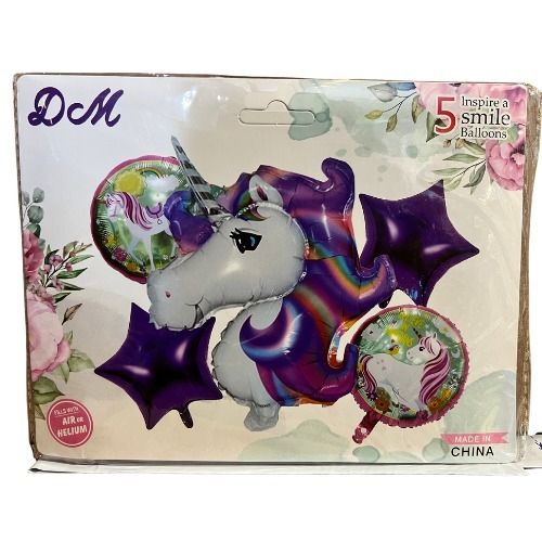 Unicorn And Star Shaped Balloons Set 3
